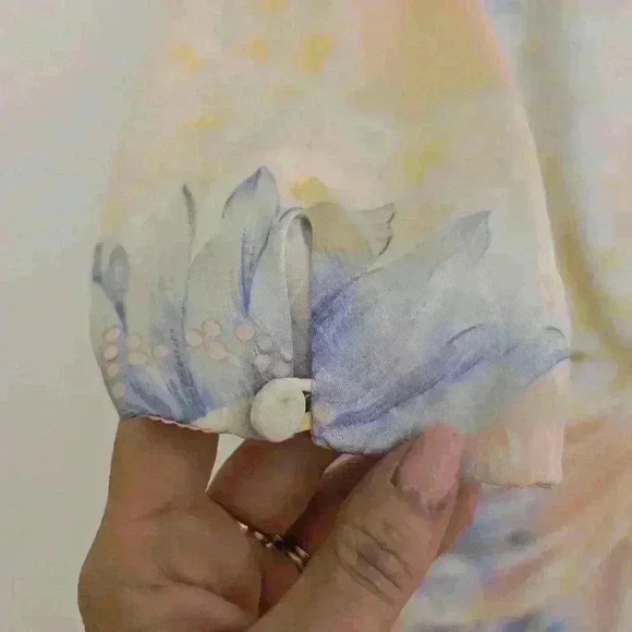 Edie johne 80s floral pink and blue  dress size small - Picture 6 of 13